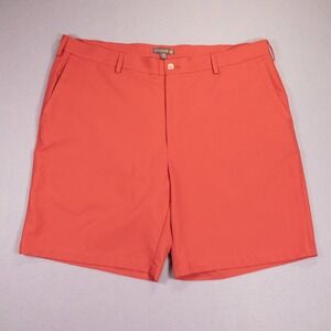 Peter Millar Crown Sport Mens 38 Performance Golf Shorts Coral‎ Orange 9 Inseam